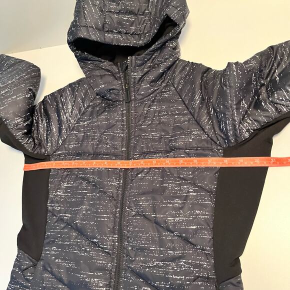 Smartwool Jacket Size Women Medium Down Puffer Hood Full Zip Black White - Picture 14 of 16
